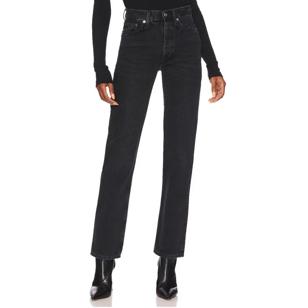 Agolde jeans Lana high rise straight leg black size 24 minimalist 90s denim 24